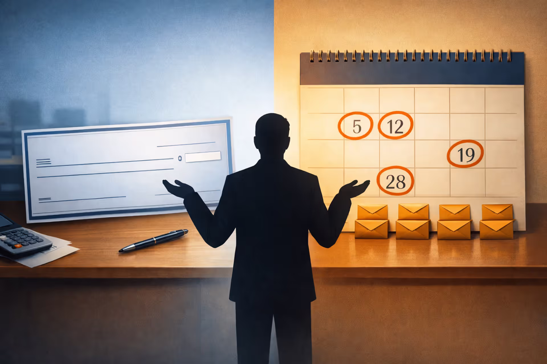 Person choosing between lump sum payment and structured settlement periodic payments concept illustration